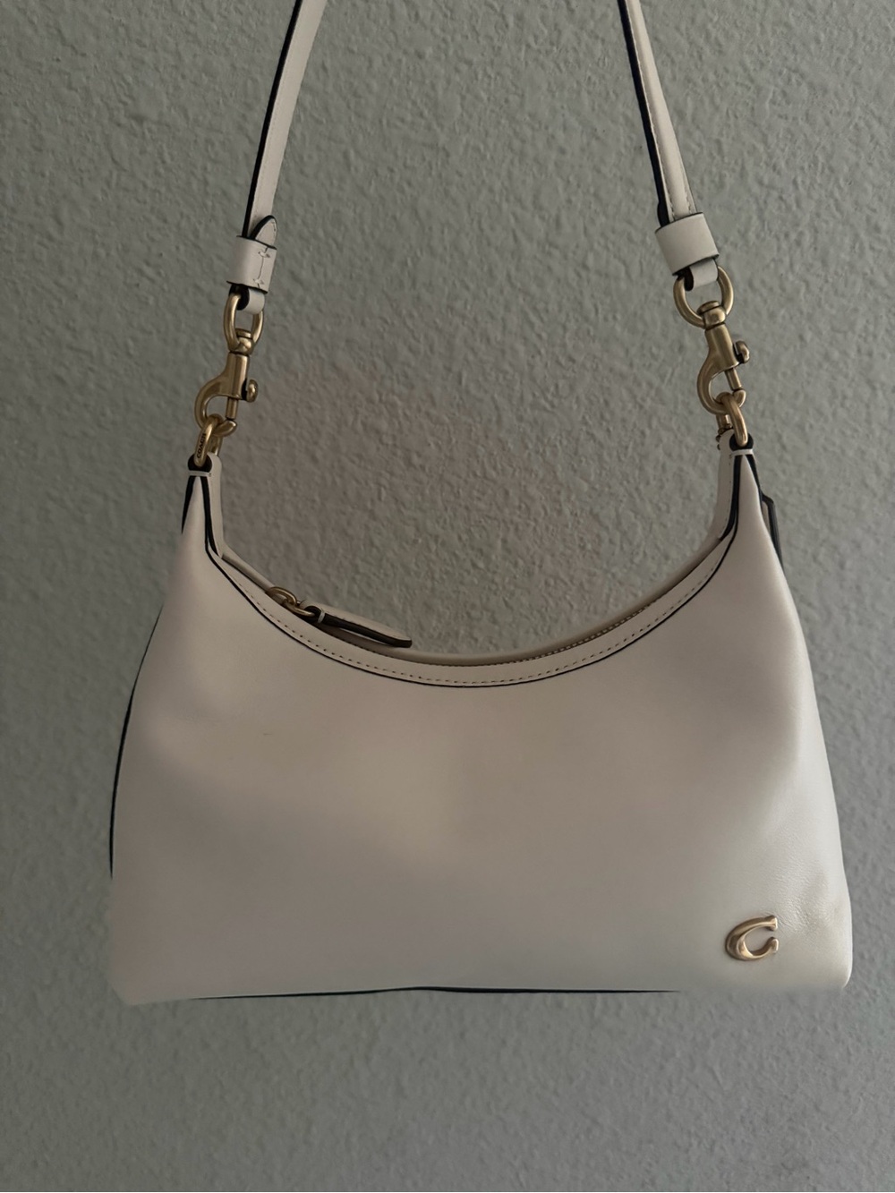Coach Small Shoulder Bag in Chalk White with Gold Hardware